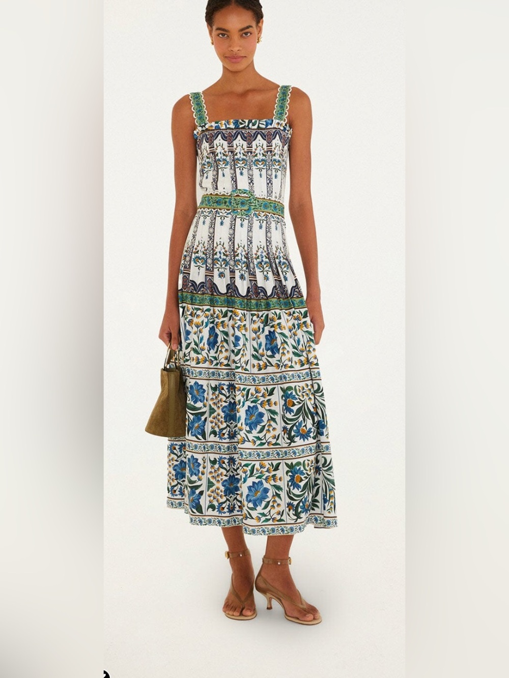 FARM Rio Off-White Manoela Belted Maxi Dres, size M, NWT